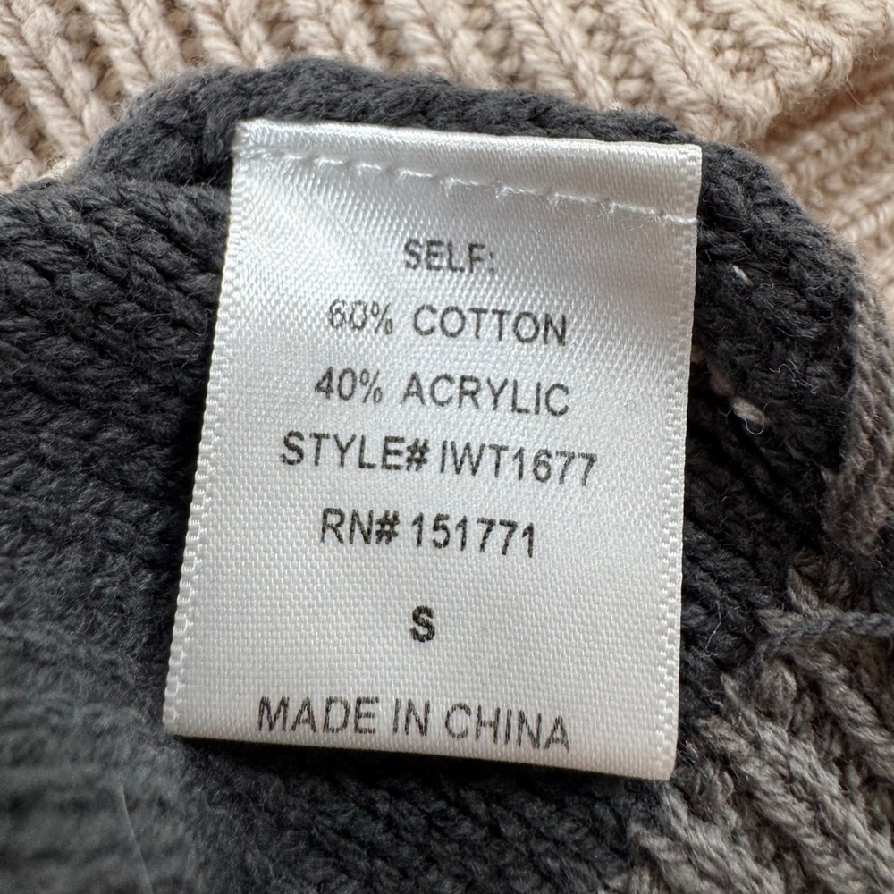 Le Lis Collection Womens Striped Cropped Sweater Brown Grey Colorblock S IWT1677 - Picture 6 of 7